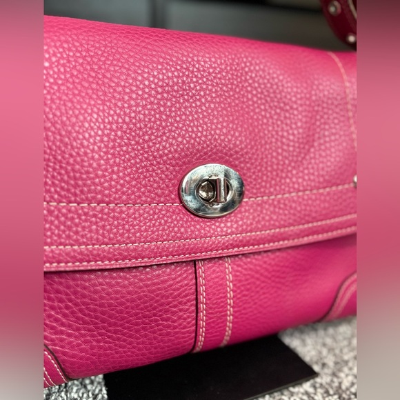 Coach vintage Hampton Turnlock flap bag - magenta - Picture 6 of 16